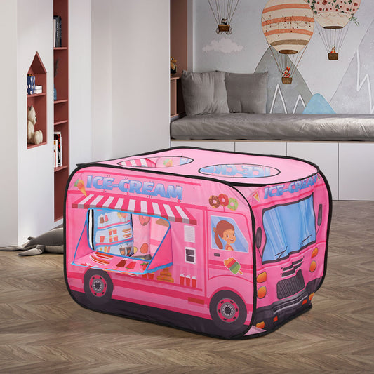 Ice Cream Truck-Themed Play Tent with 2 Top Openings