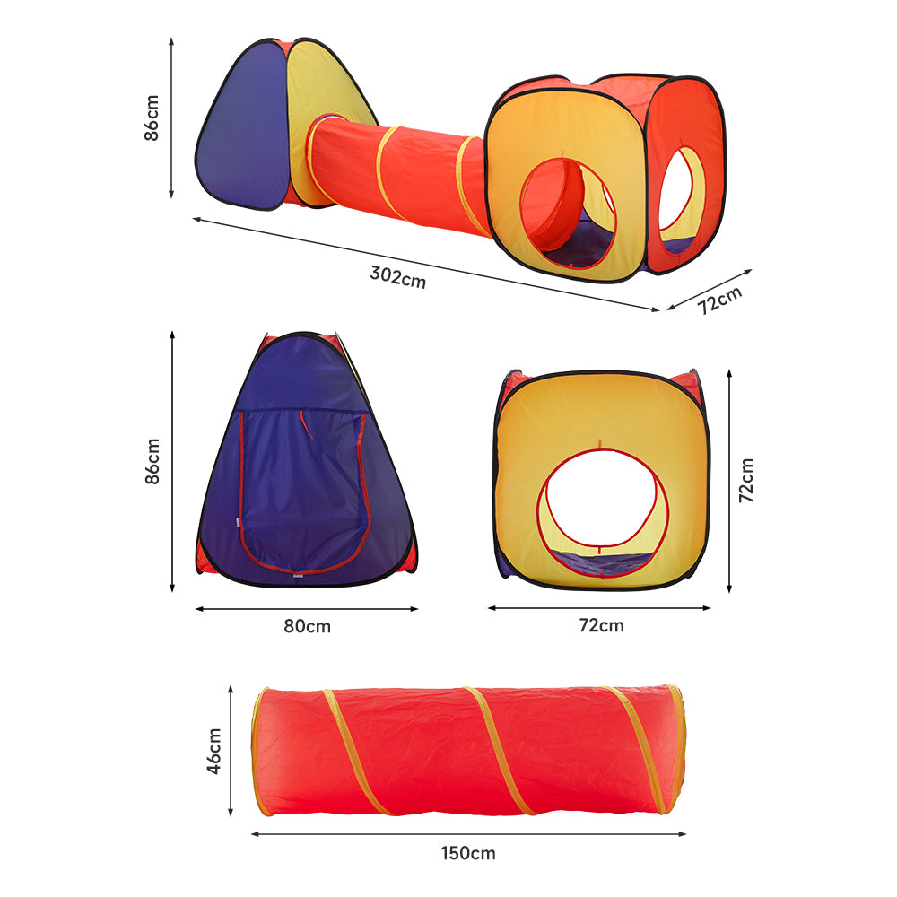 Pop-up 3 in 1 Play Tent and Tunnel Set