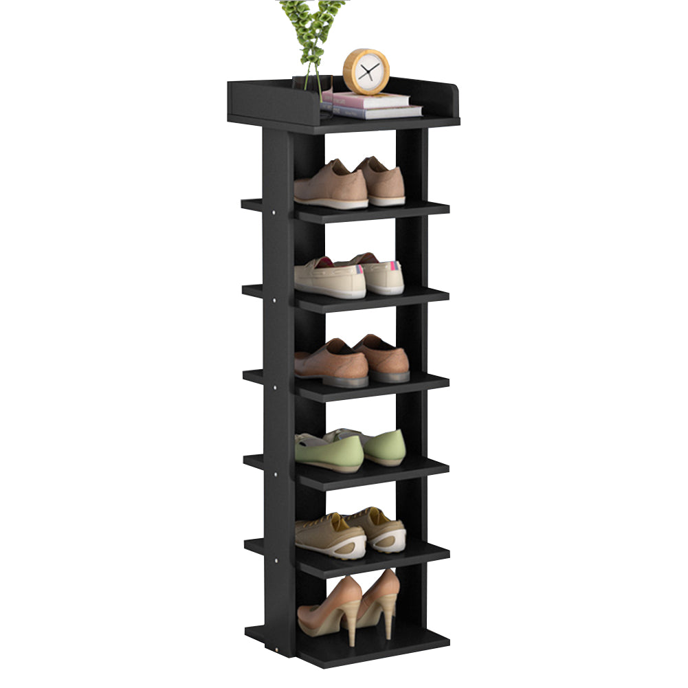 7-Tier Wooden Narrow Shoes Rack