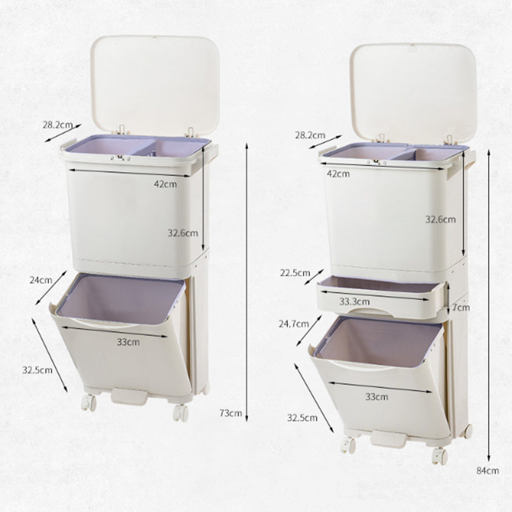 White Rubbish Dustbin Recycling Bin Rubbish Trash Home Kitchen