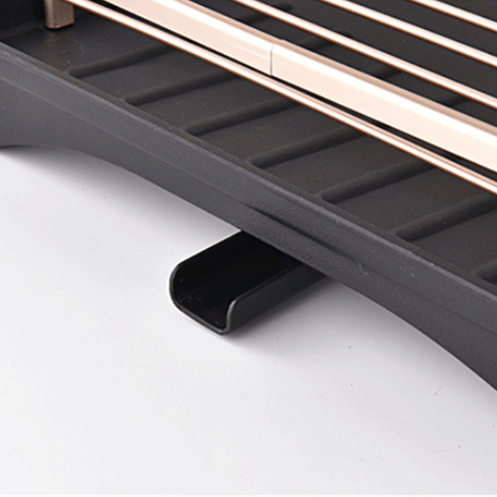 Dish Rack 2 Tiers Dish Drying Drainer with Drying Board Rose Gold