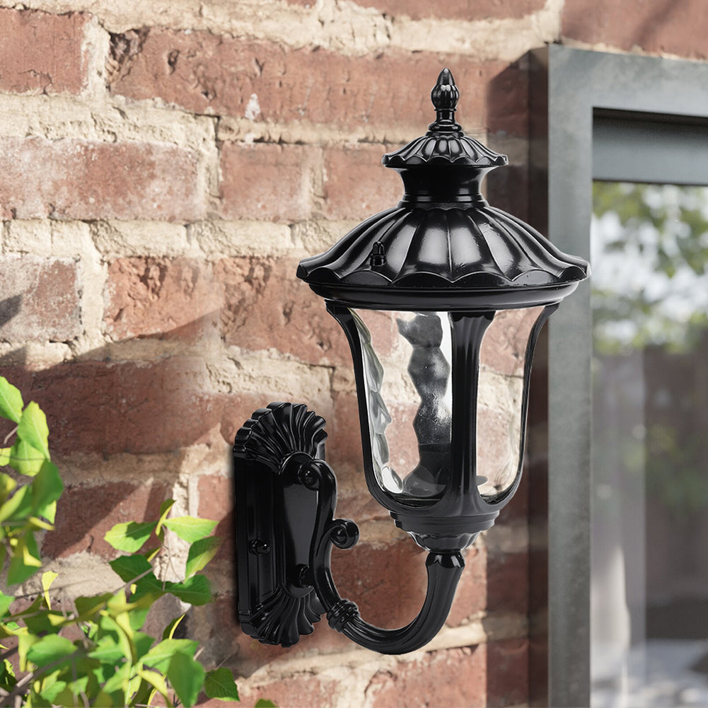 Traditional Textured Black Outdoor Wall Lantern