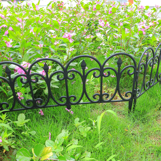 6pcs Outdoor Picket Fence Decorative Garden Border Edging