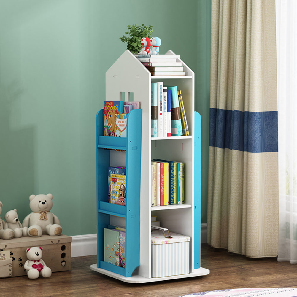 Kids' House Frame Rotating Bookshelf