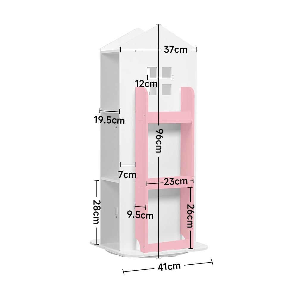 Kids' House Frame Rotating Bookshelf