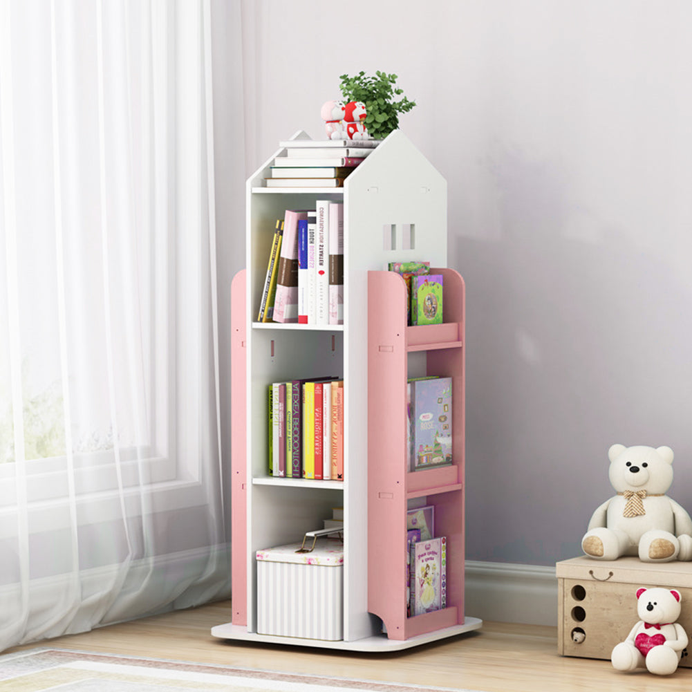 Kids' House Frame Rotating Bookshelf
