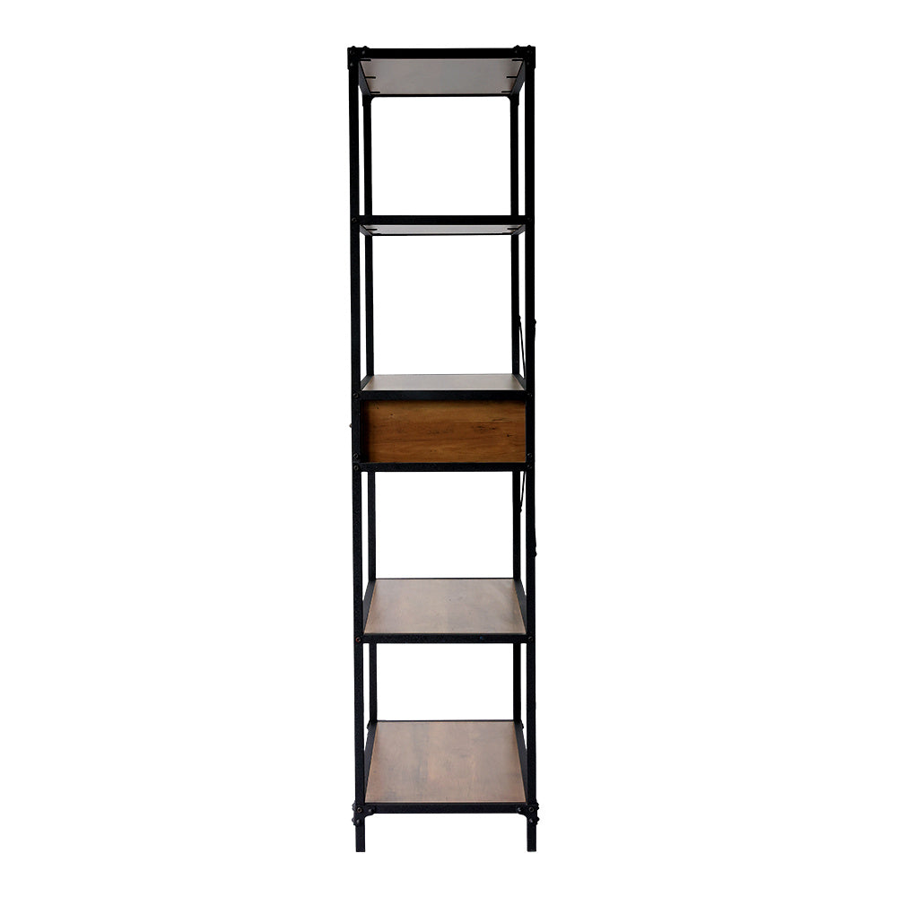 5-Tier Wooden Book Shelf with Drawers