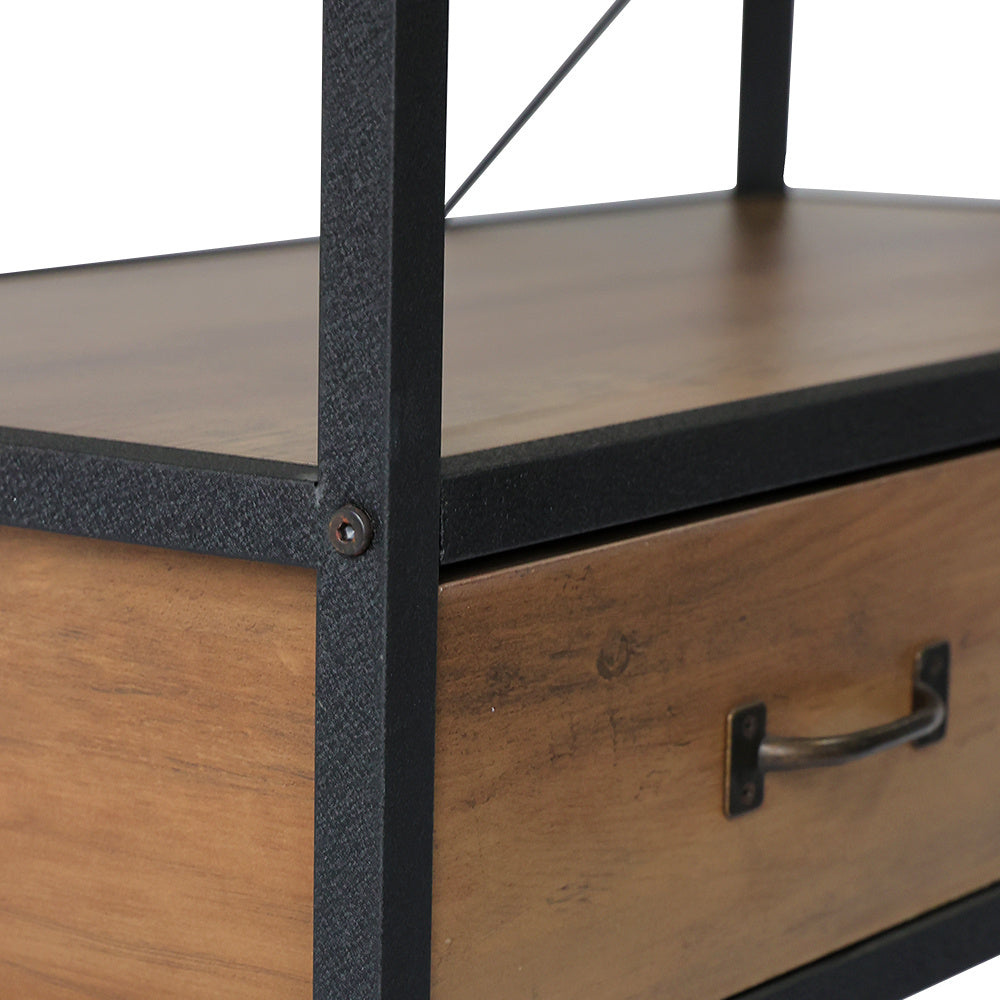 5-Tier Wooden Book Shelf with Drawers