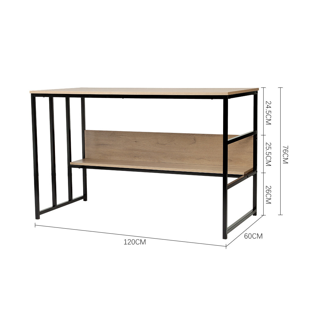 Wooden Office Study Desk with Shelf