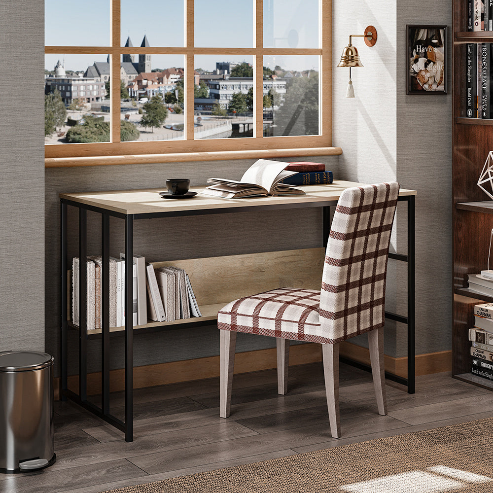 Wooden Office Study Desk with Shelf