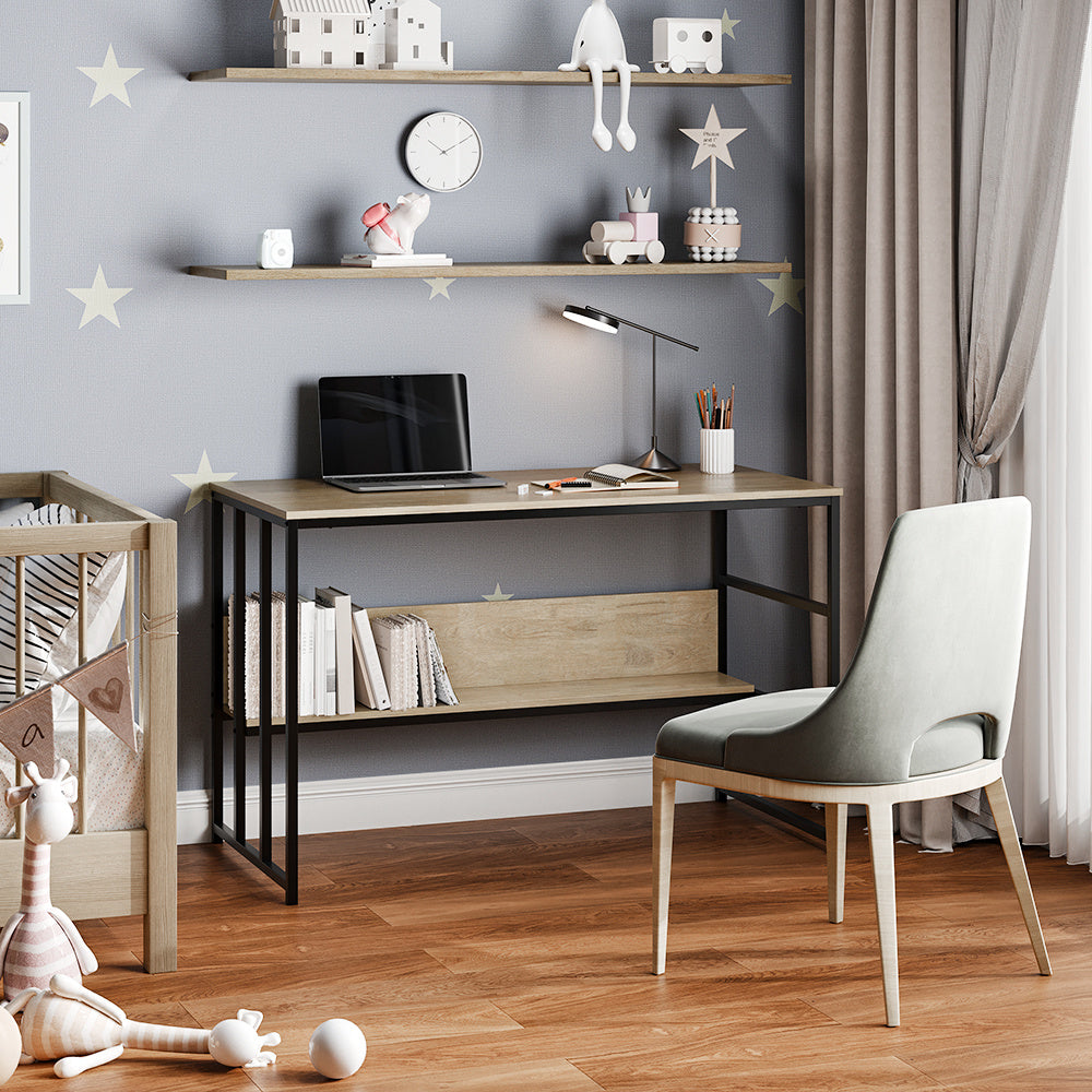 Wooden Office Study Desk with Shelf