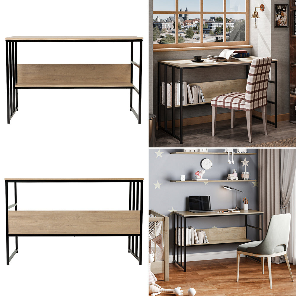 Wooden Office Study Desk with Shelf