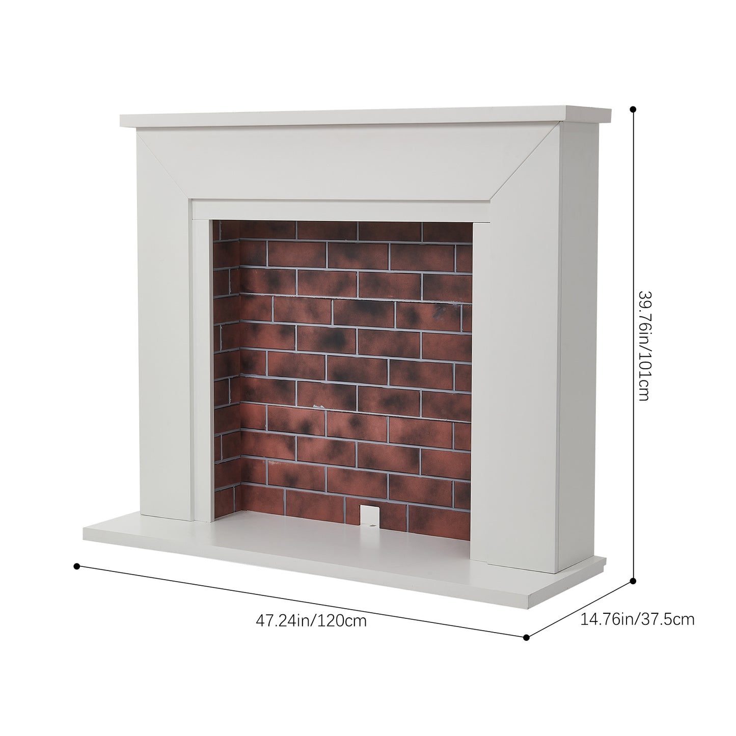 Electric Fireplace Heater With Surround & Chimney