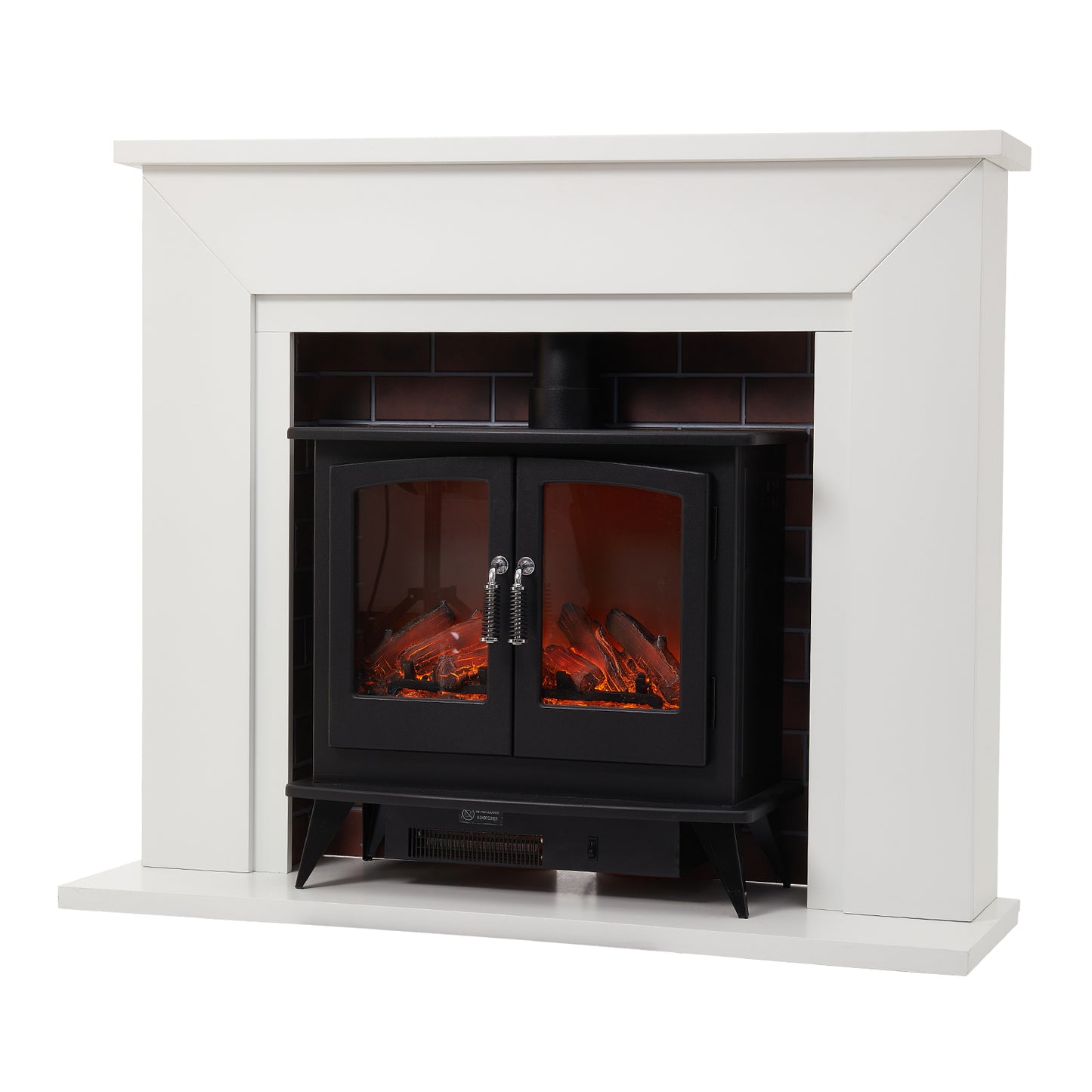 Electric Fireplace Heater With Surround & Chimney