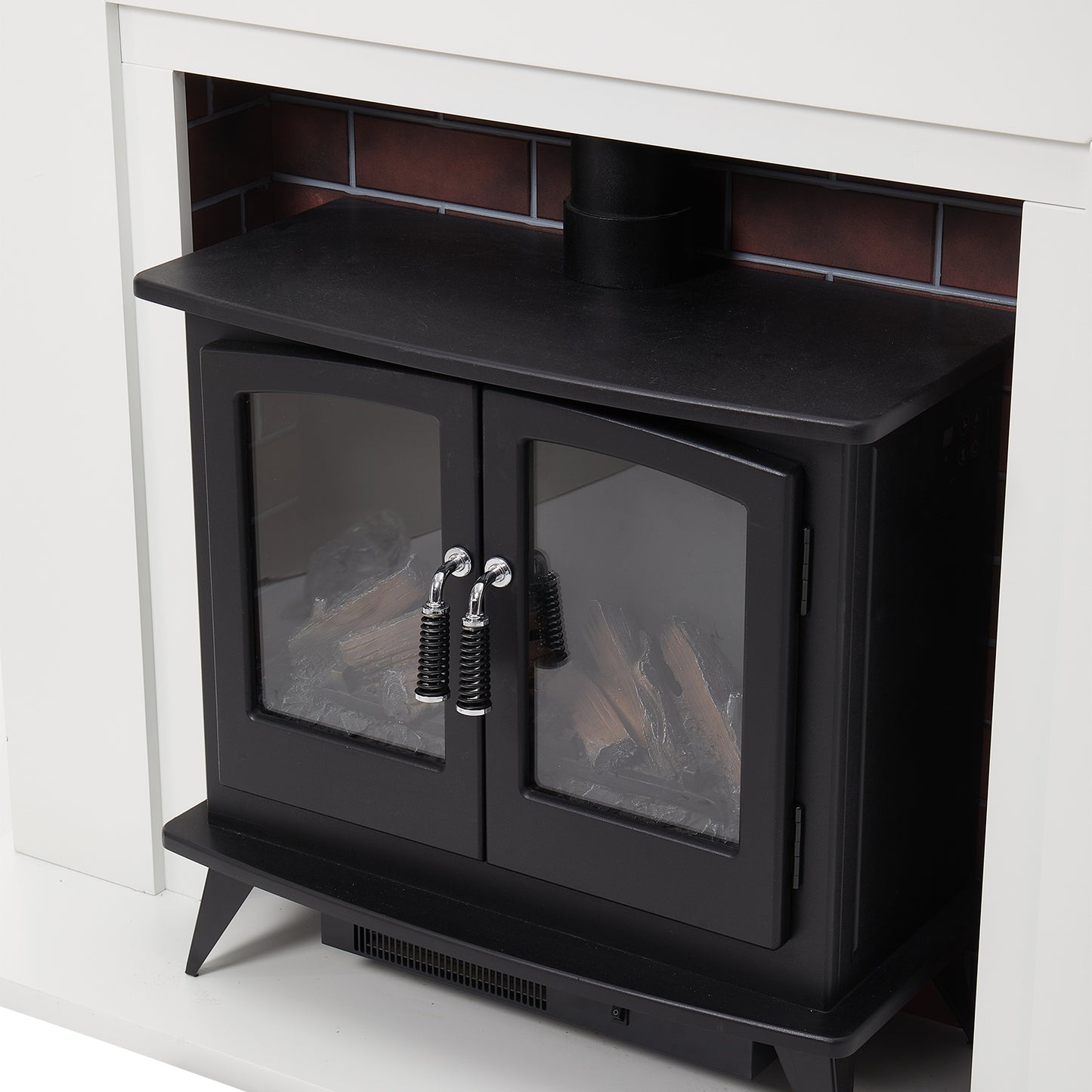 Electric Fireplace Heater With Surround & Chimney