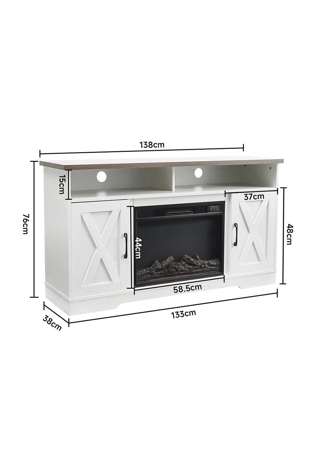 Insert Electric Fireplace TV Stand with Timer and Remote
