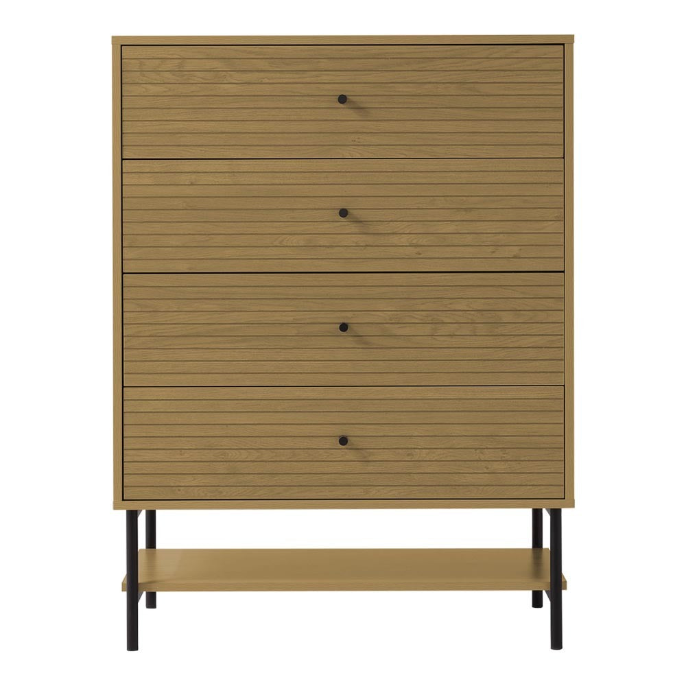 4-Tier Bedroom Chest Storage Cabinet with Bottom Shelf