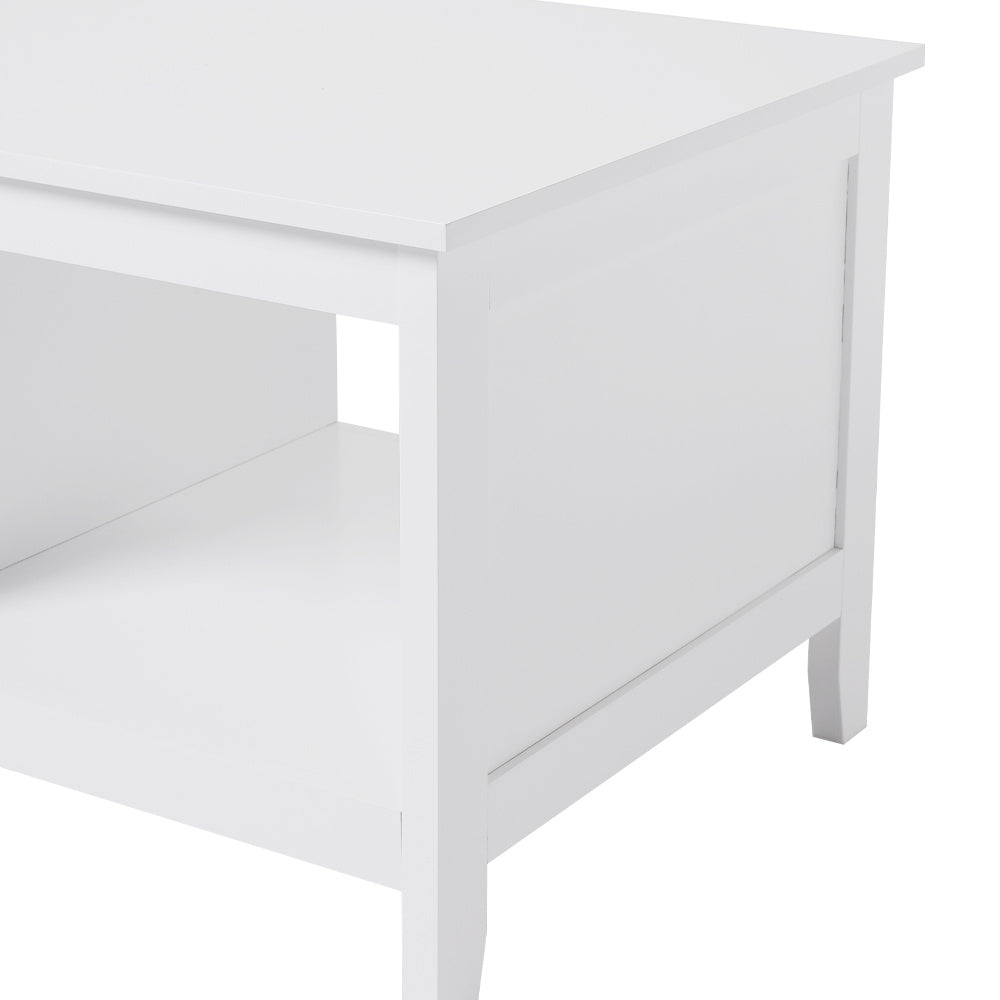 Classic White Coffee Table with Drawer