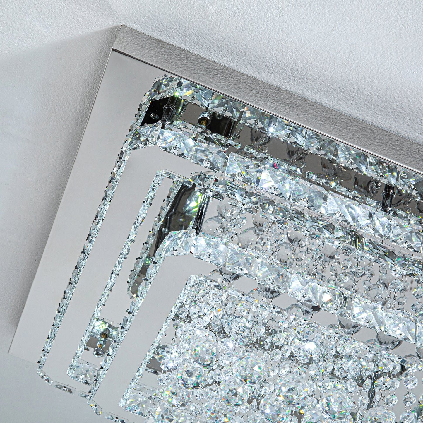 Modern Crystal LED Flush Mount Ceiling Light Fixture
