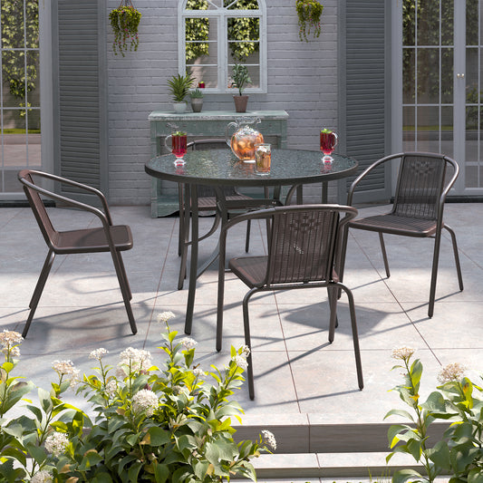 2/4/6 Pcs Chairs and Outdoor Dining Table