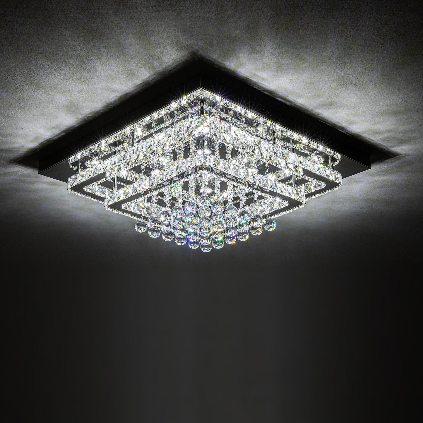 Modern Crystal LED Flush Mount Ceiling Light Fixture