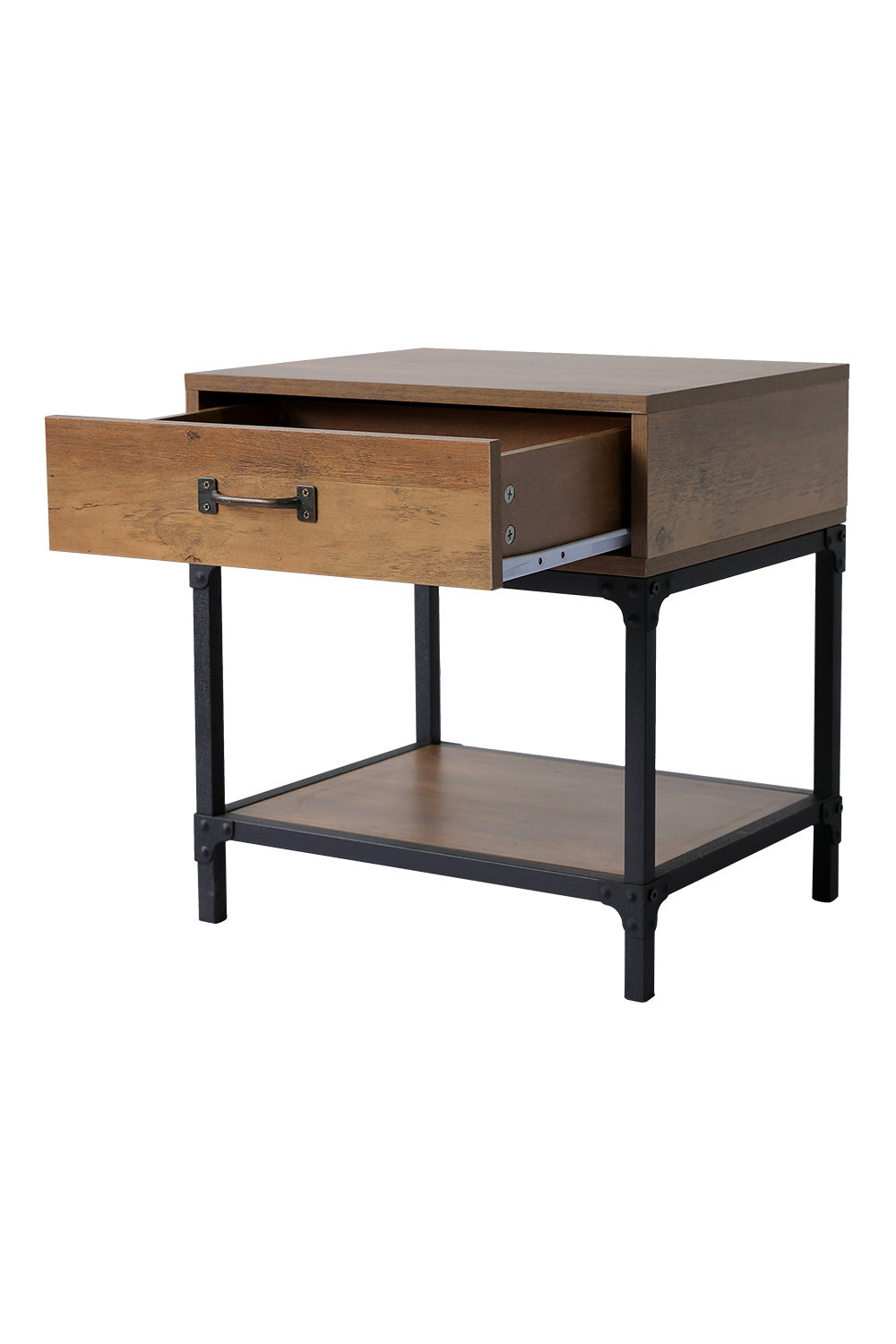 Retro Wood Bedroom Nightstand Bedside Table