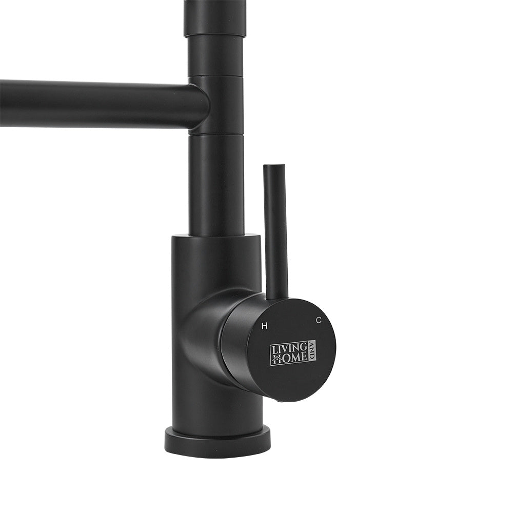 Stainless Steel Kitchen Faucet with Pull Down Spring Spout and Pot Filler