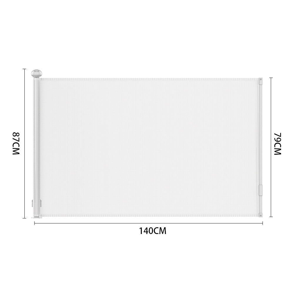 White/Black Retractable Safety Gate for Kids and Pets