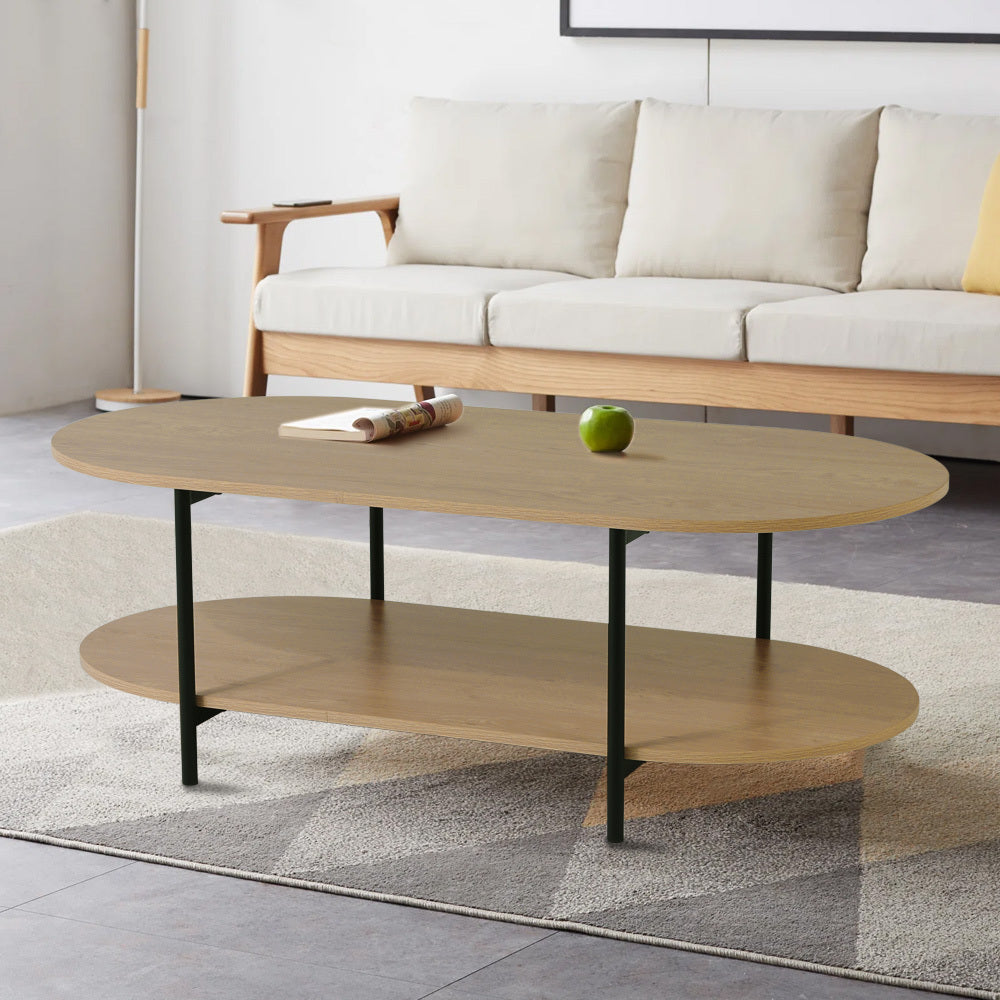 Double-Tier Oval Shape Coutertop Coffee Table