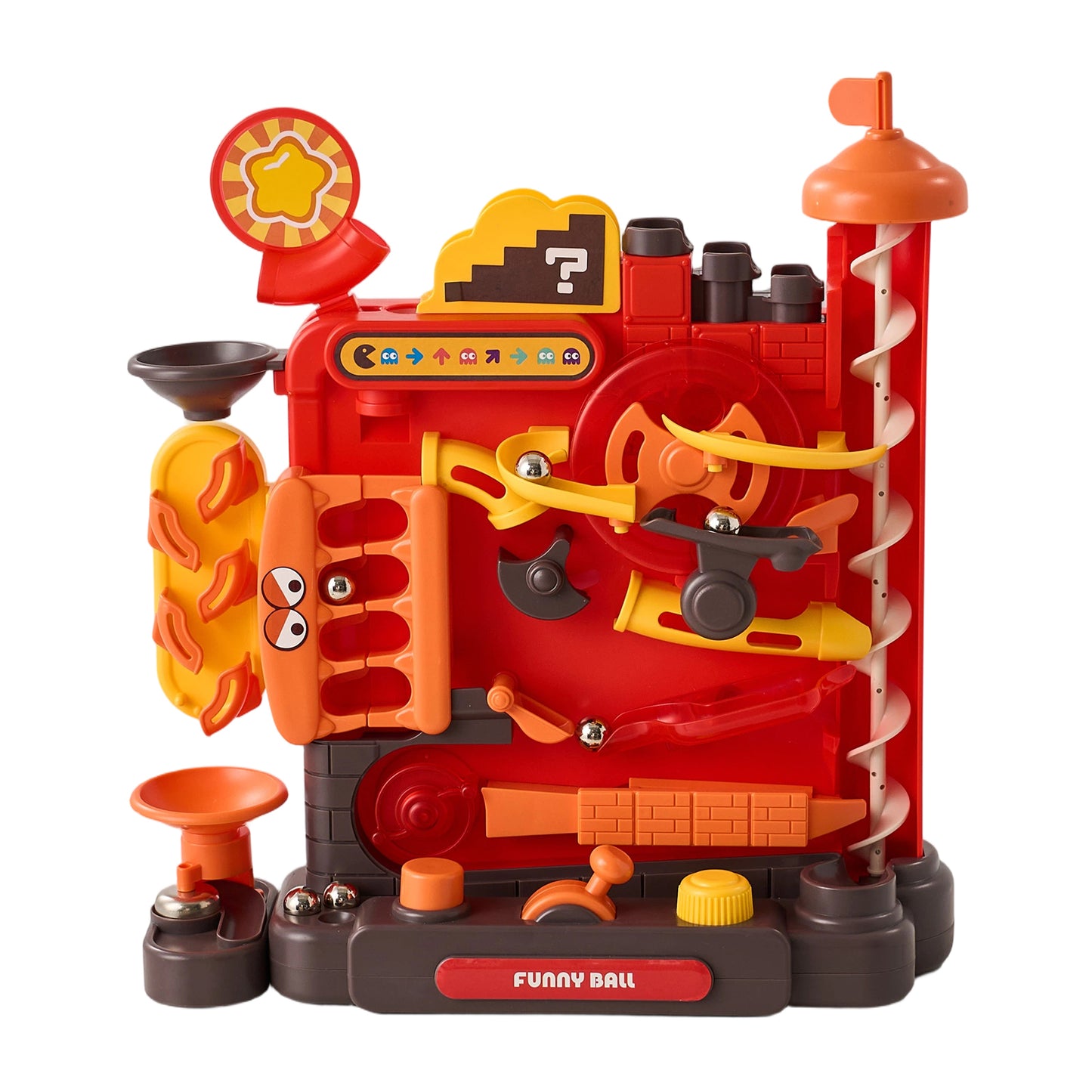 Colourful Marble Run Toy Vertical Obstacle Track with 6 Balls