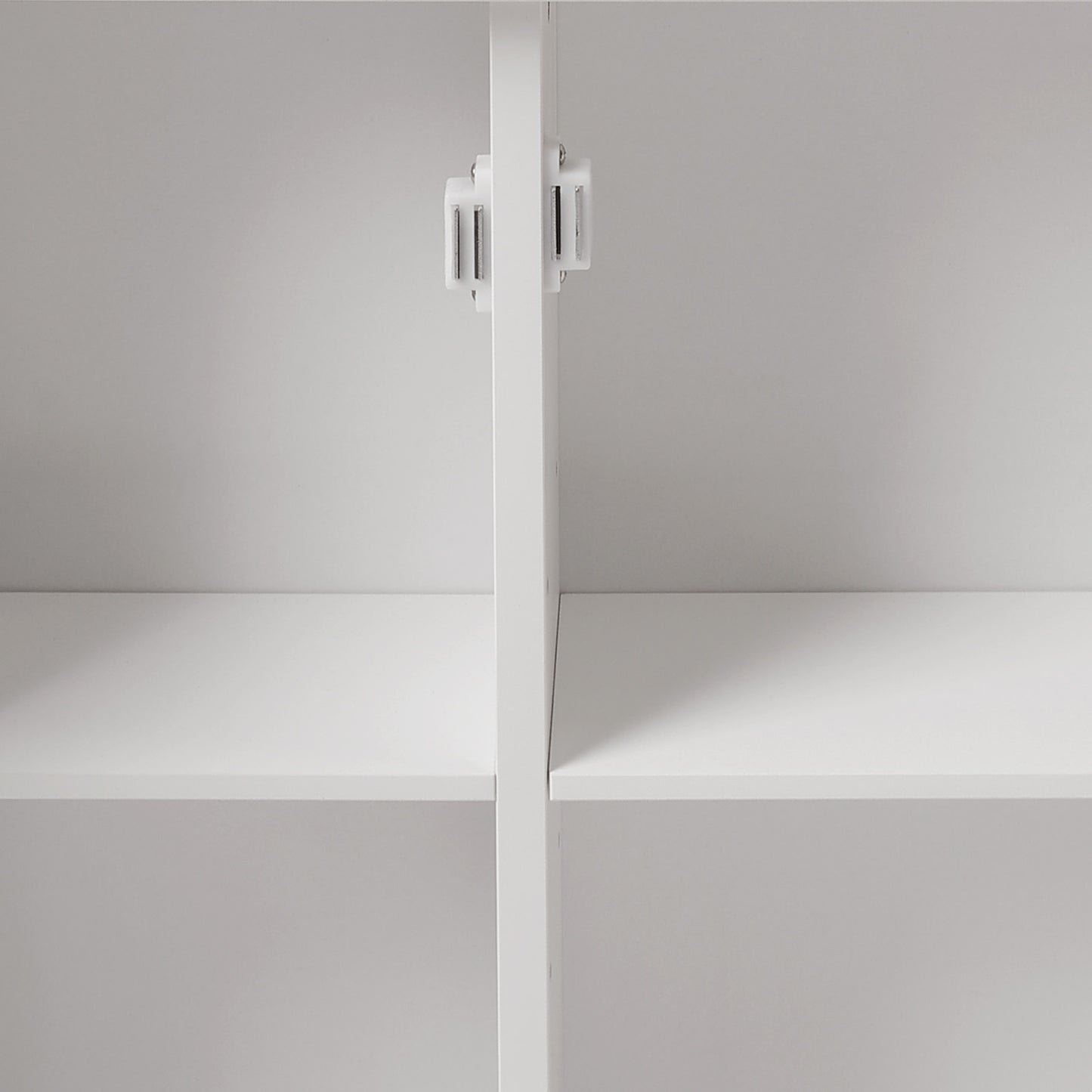 White Shutter Wooden Mirror Cabinet