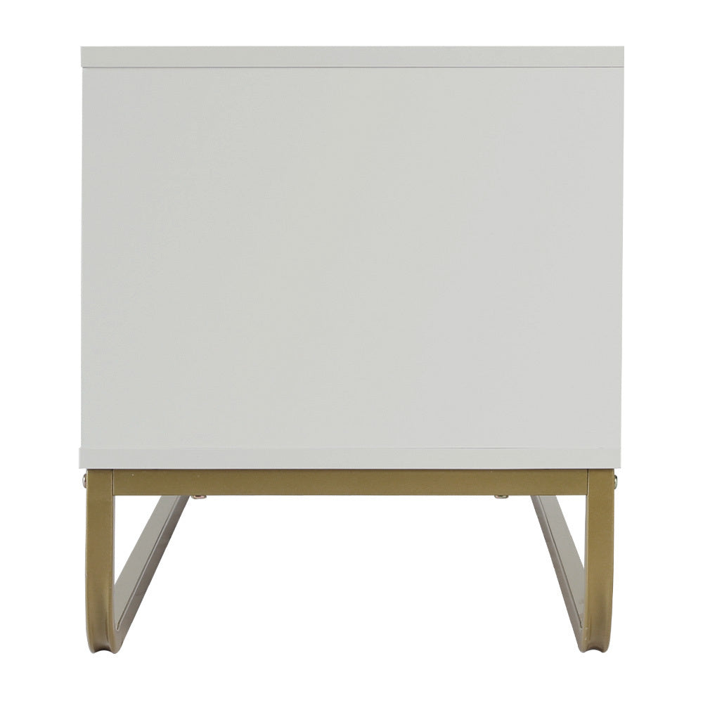 Modern Wooden TV Stand with Open Shelves and Cabinets