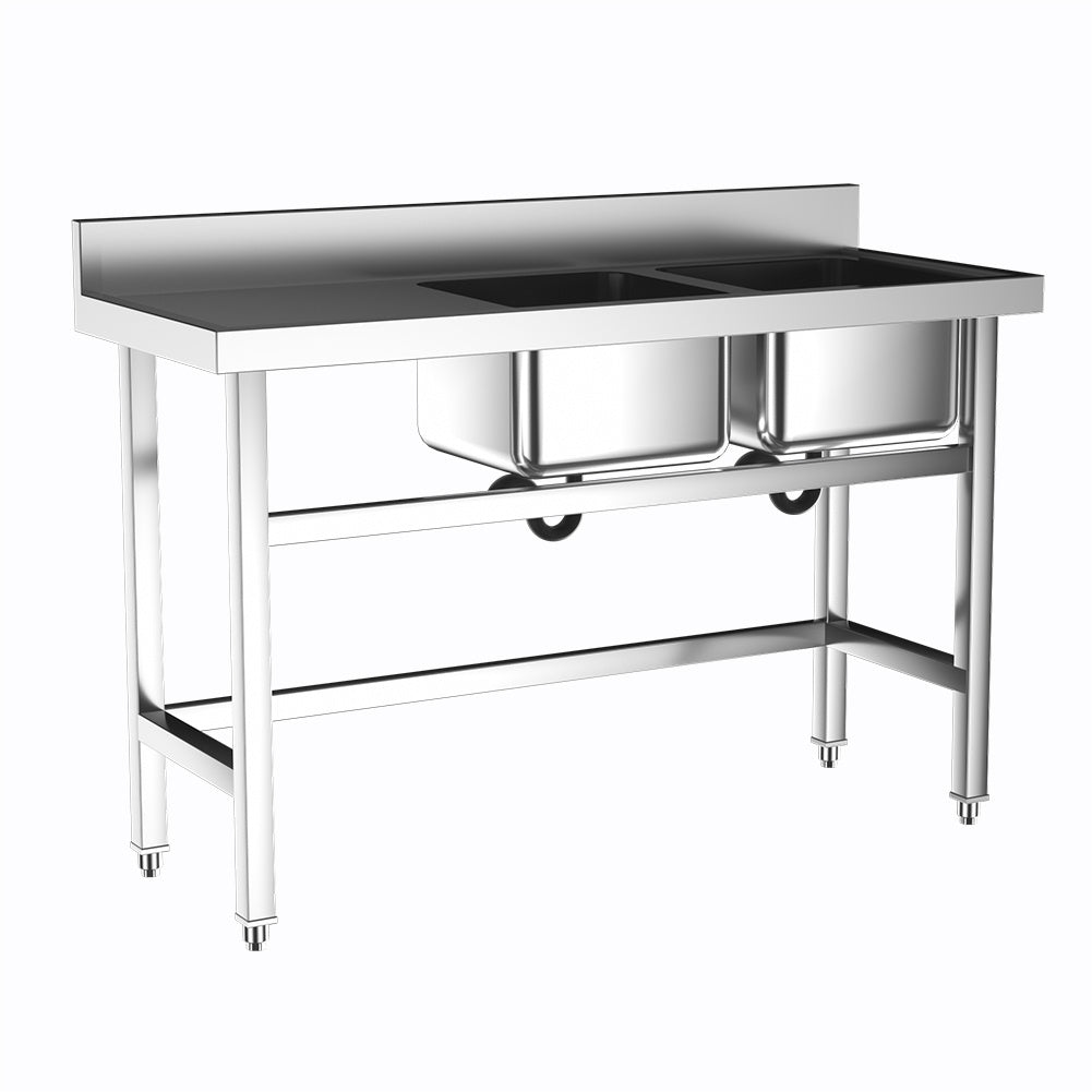 Two Stainless Steel Sink Compartment