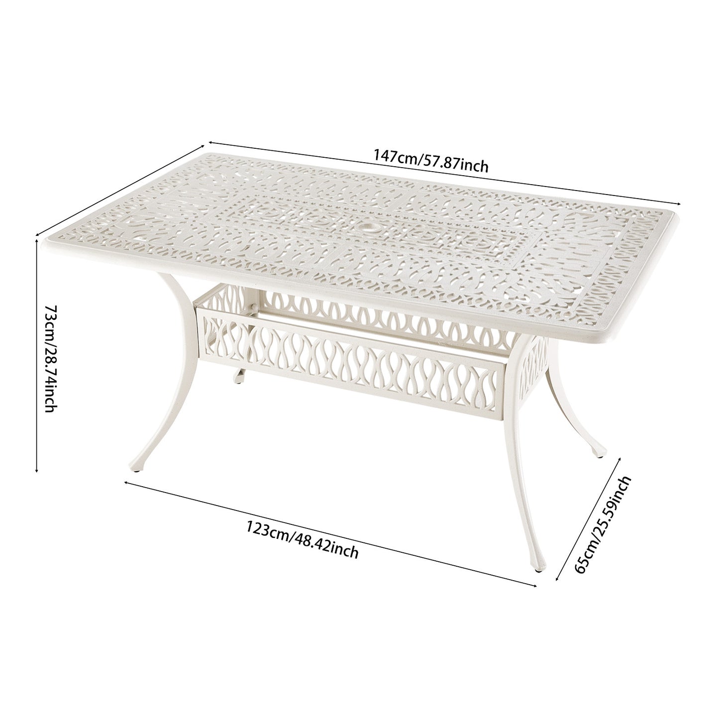 7-Piece Retro Garden Bistro Set Cast Aluminum Table and Chair