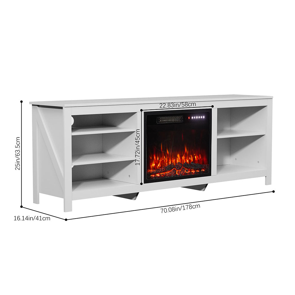 177.8cm TV Stand with 23-Inch Electric Fireplace