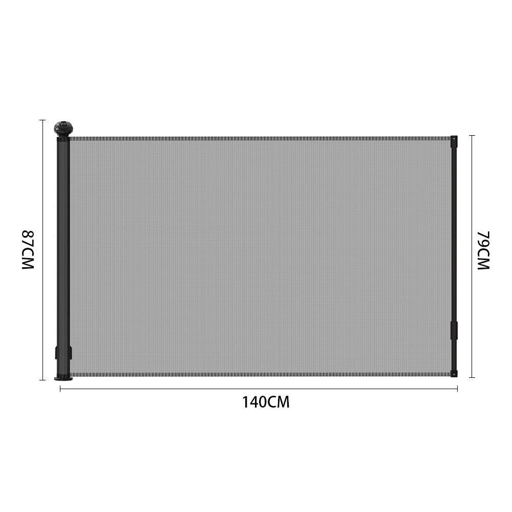 White/Black Retractable Safety Gate for Kids and Pets