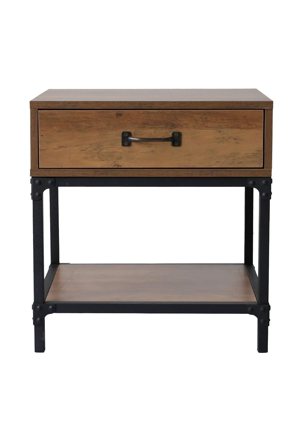 Retro Wood Bedroom Nightstand Bedside Table