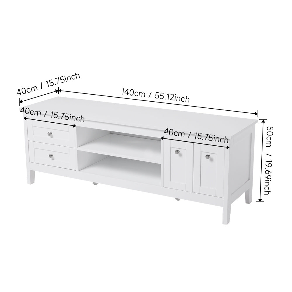 Classic White Wooden TV Stand