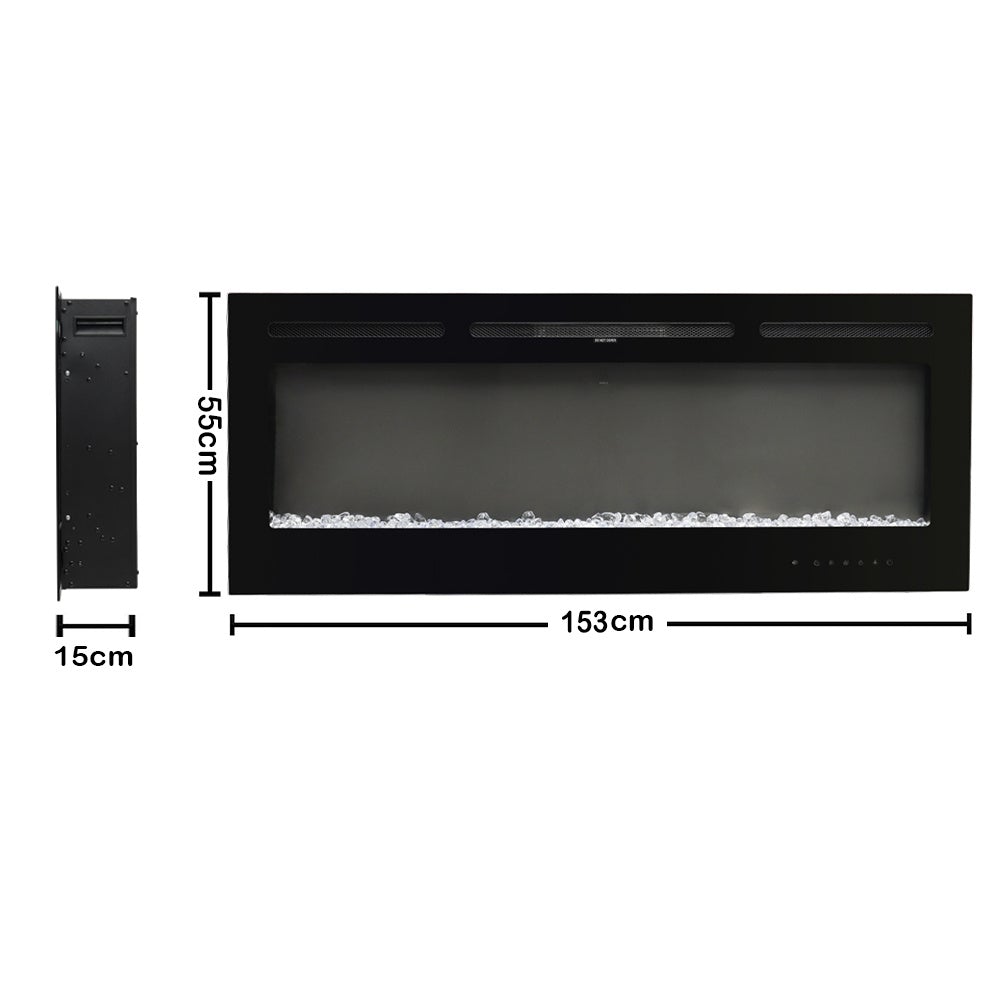 50\60 Inch Recessed/Wall Mounted Electric Fireplace with Remote