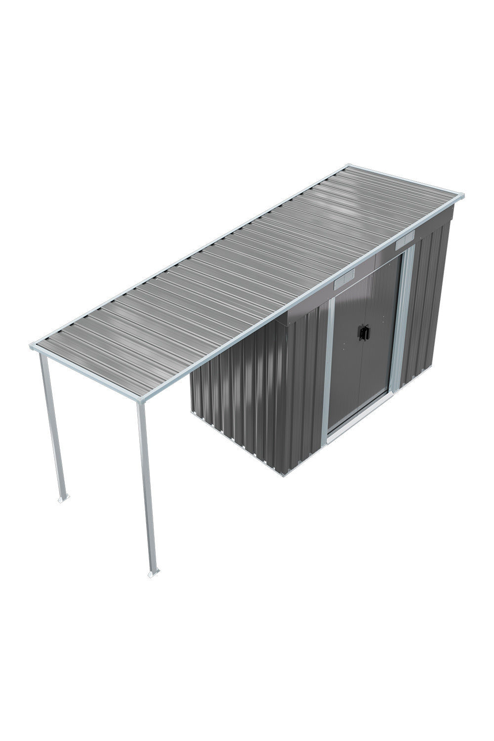 Outdoor Metal Storage Shed with Lean-to