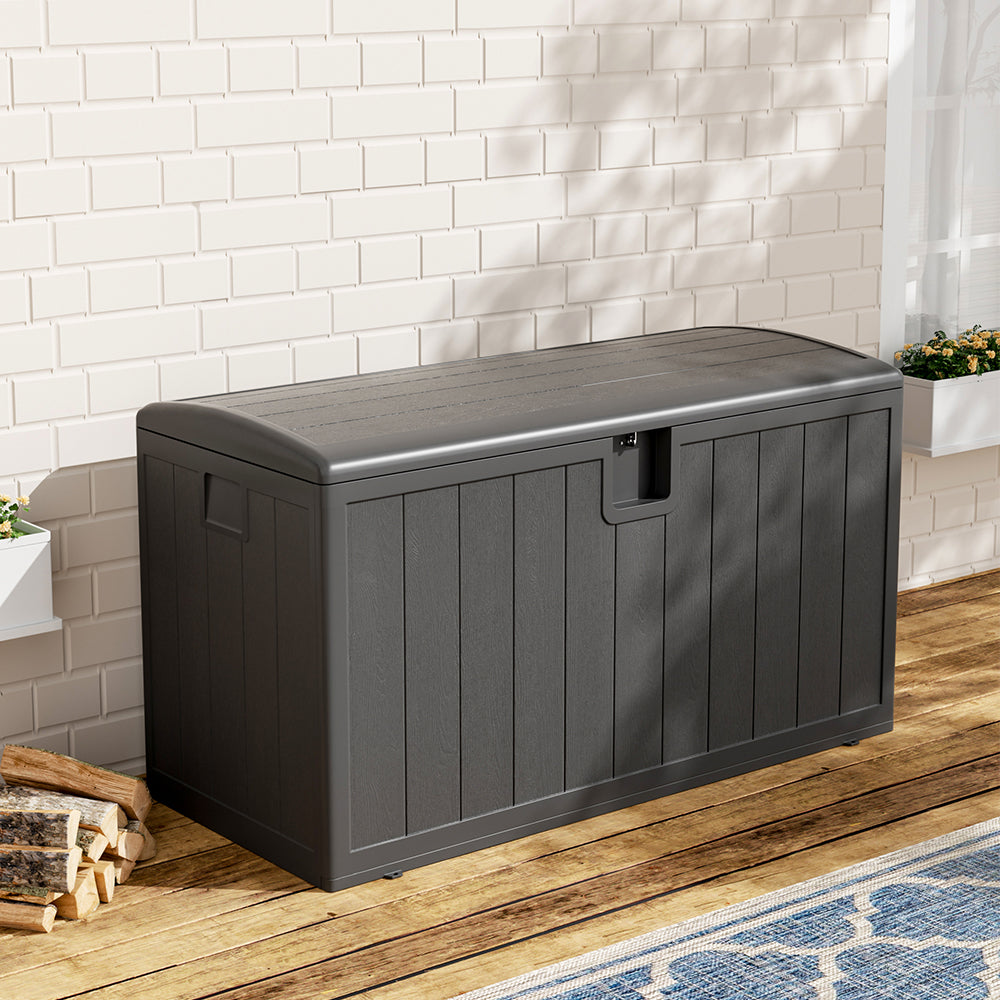 127CM Wide Lockable Waterproof Rattan Outdoor Storage Box