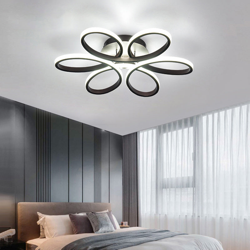 Modern Acrylic Light-adjusted Petal LED Semi Ceiling Light