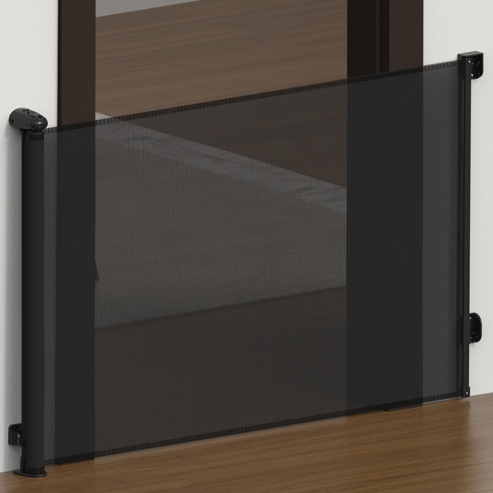 White/Black Retractable Safety Gate for Kids and Pets