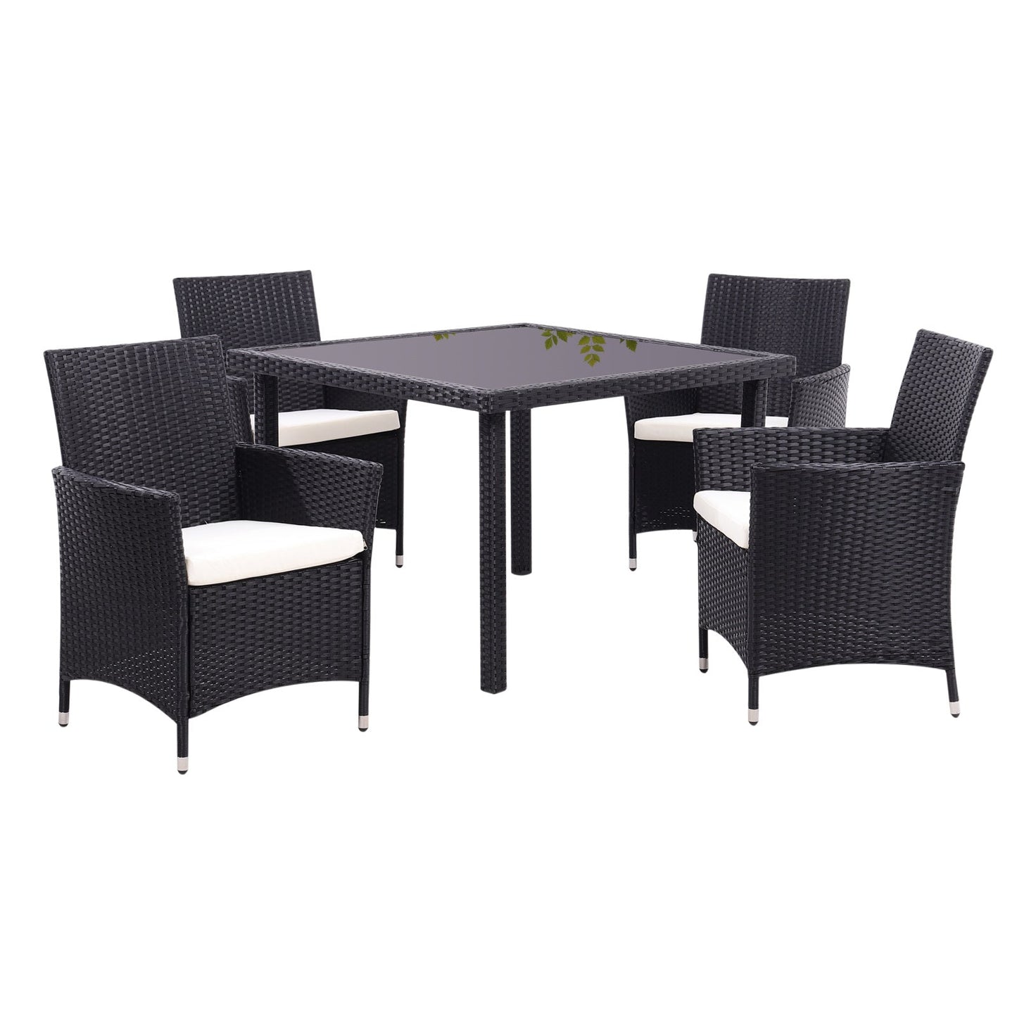 Garden Table Dining Patio Outdoor Table Black/Brown Garden Dining Table