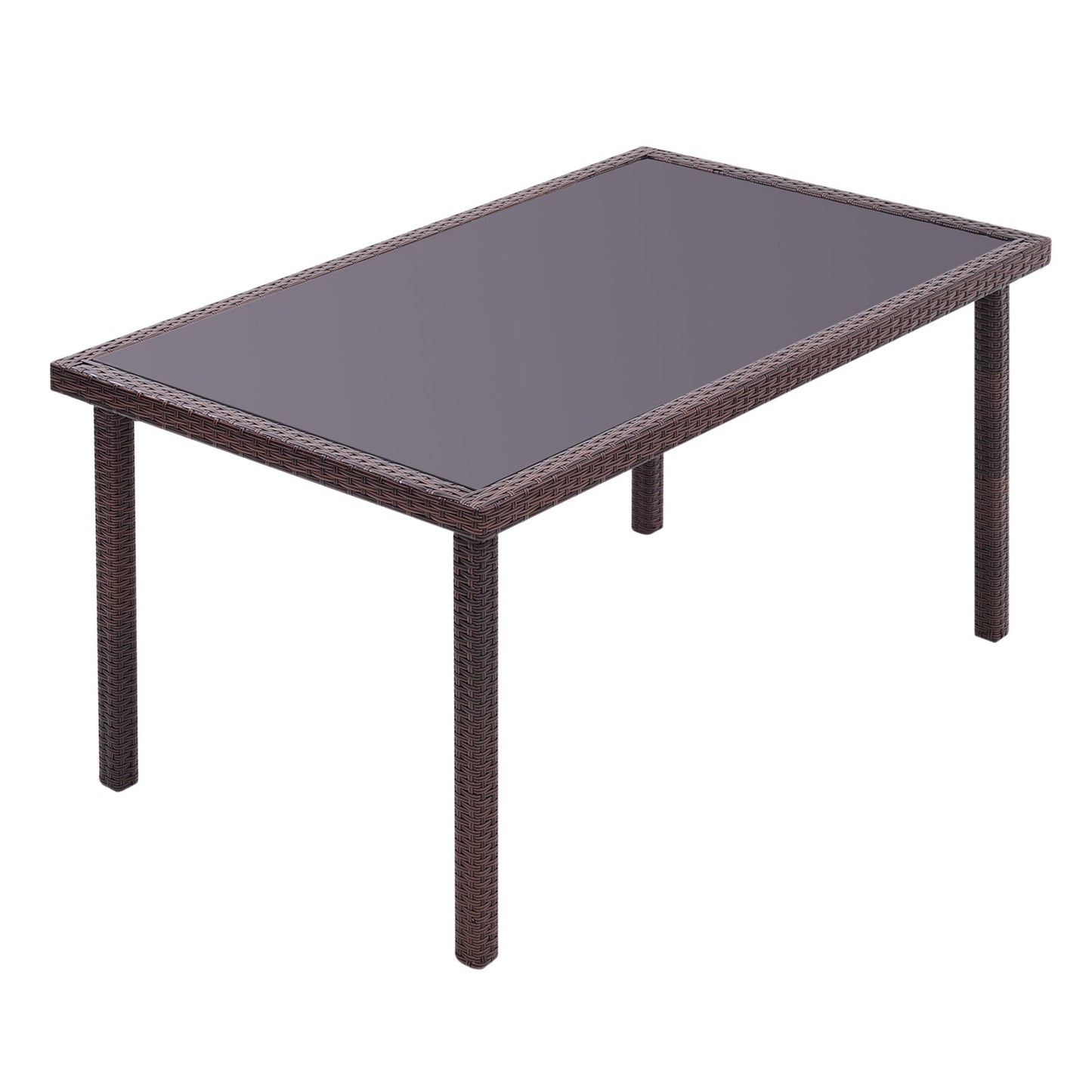 Garden Table Dining Patio Outdoor Table Black/Brown Garden Dining Table