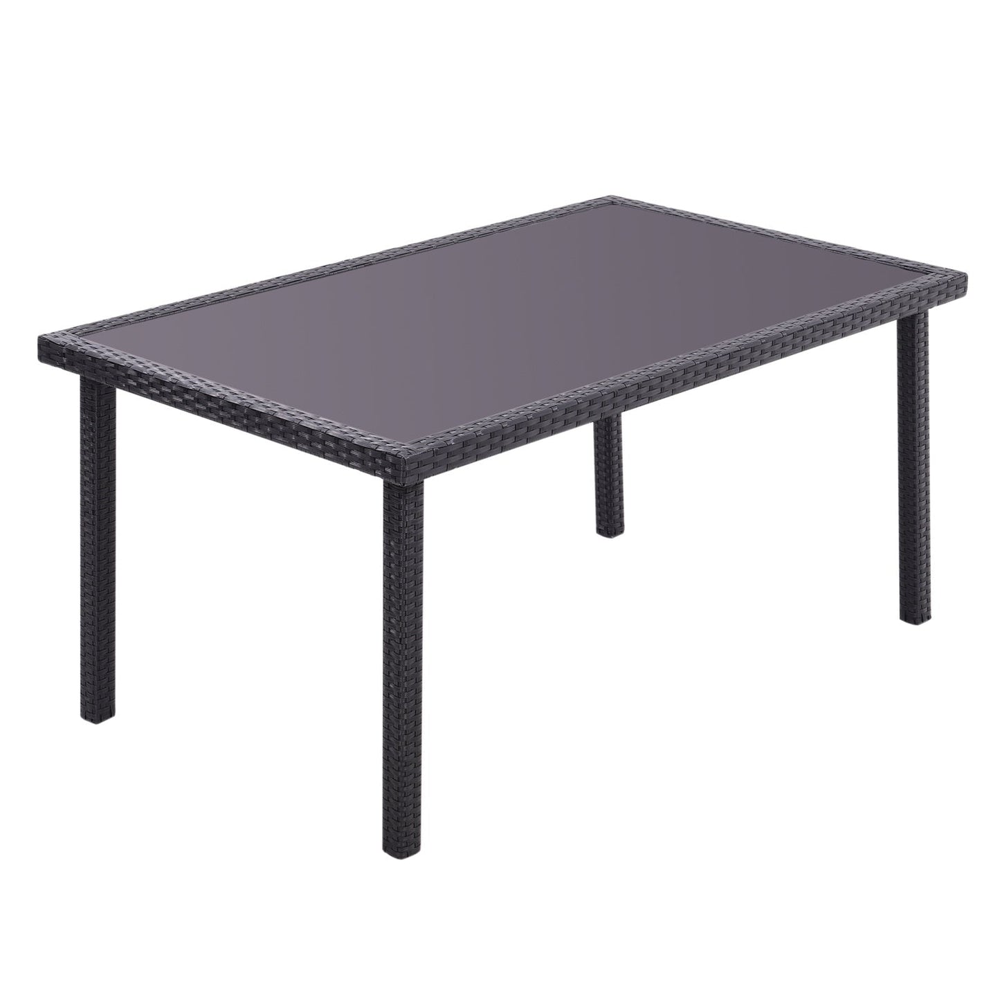 Garden Table Dining Patio Outdoor Table Black/Brown Garden Dining Table
