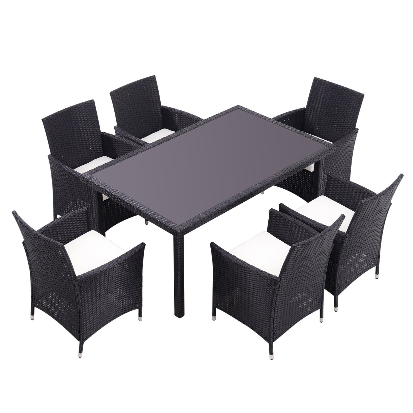 Garden Table Dining Patio Outdoor Table Black/Brown Garden Dining Table