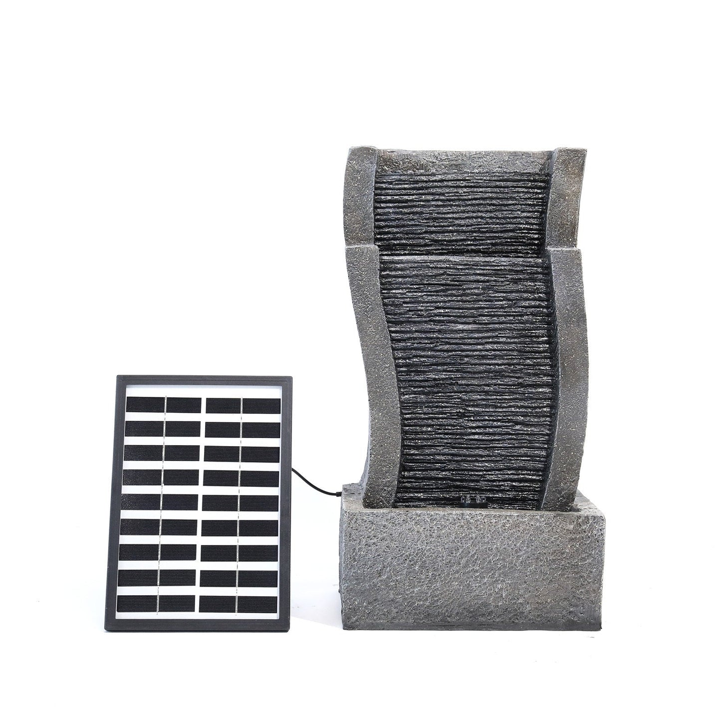 Slate Effect Modern Waterfall Ornament Garden Water Feature Cascading Tiered Water Fountains & Waterfalls