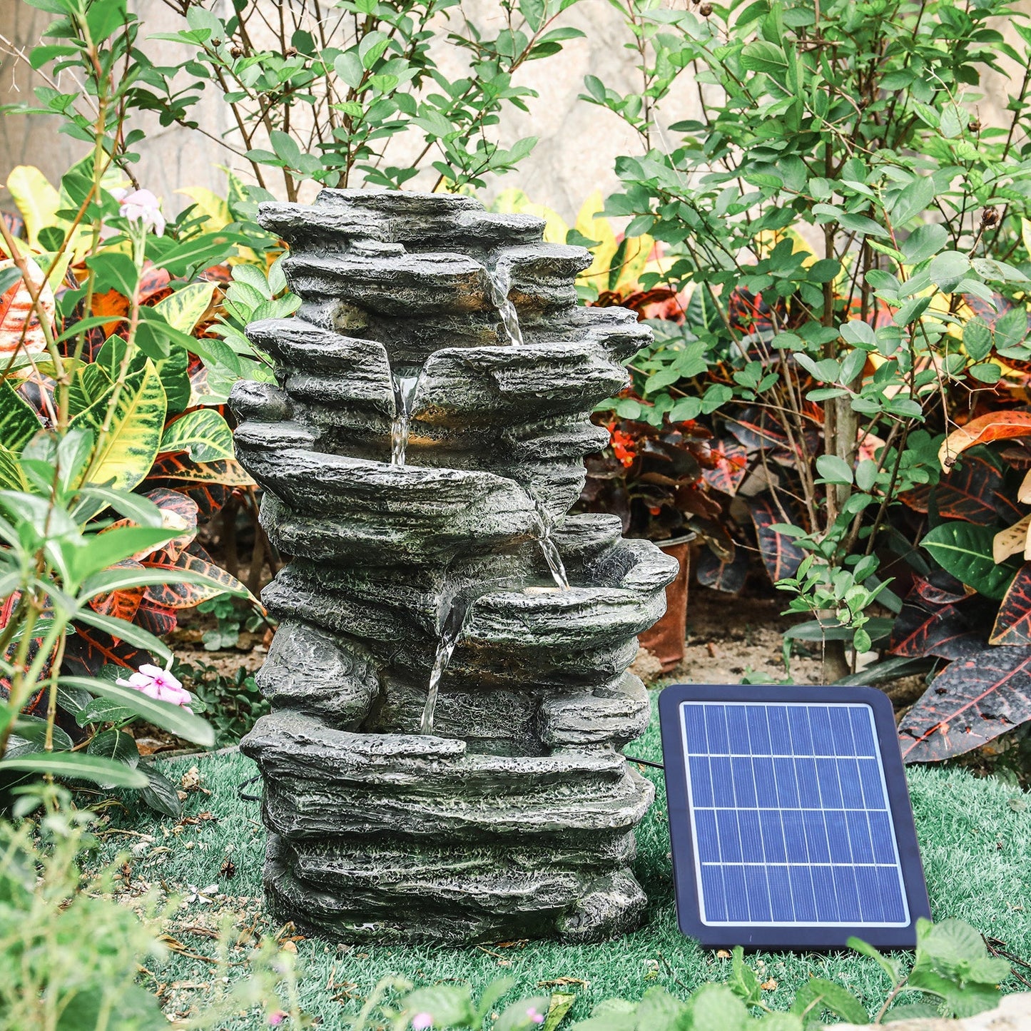 Winding Rockery Water Feature Self-Containing Feature Outdoor Fountain Fountains & Waterfalls 2.0New