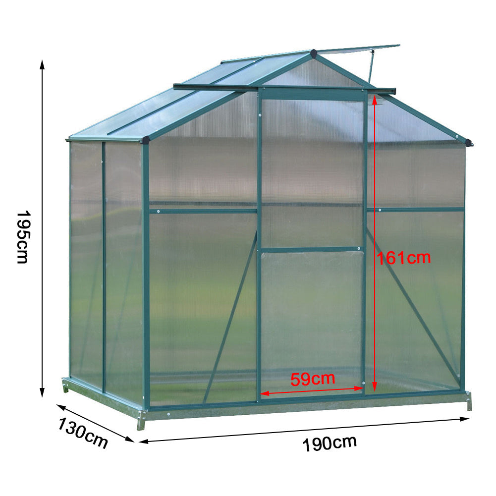 4' x 6' ft Garden Hobby Greenhouse Green Framed with Vent Garden Storages & Greenhouses Garden Sanctuary
